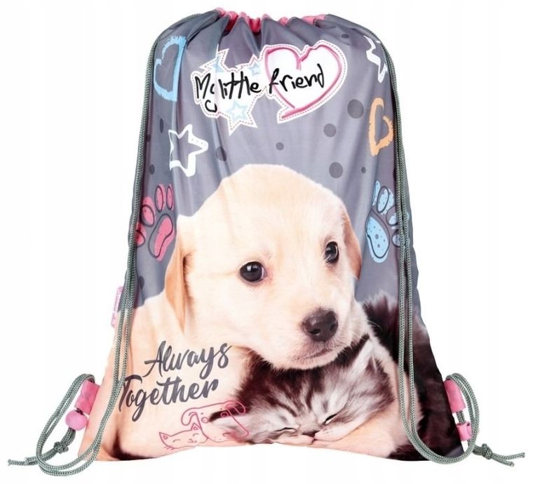 St.Majewski, My Little Friend, worek sportowy, Pies i Kot