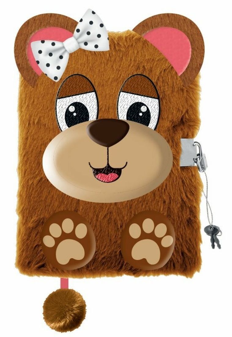 St.Majewski, pamiętnik 3D z kłódką, A5, włochacz, 96 kartek, Bear