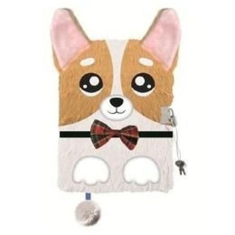 St.Majewski, pamiętnik 3D z kłódką, A5, włochacz, 96 kartek, Corgi