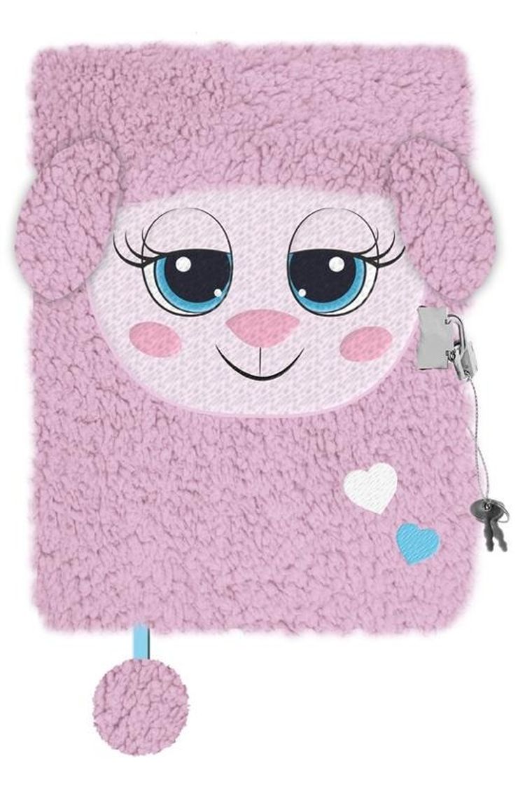St.Majewski, pamiętnik 3D z kłódką, A5, włochacz, 96 kartek, Cute Lamb