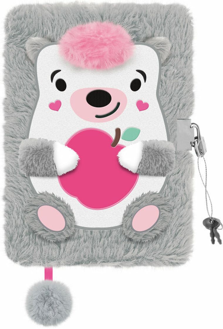 St.Majewski, pamiętnik 3D z kłódką, A5, włochacz, 96 kartek, Hedgehog