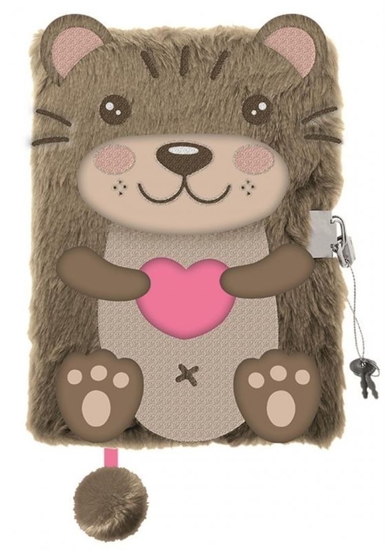 St.Majewski, pamiętnik 3D z kłódką, A5, włochacz, 96 kartek, Otter