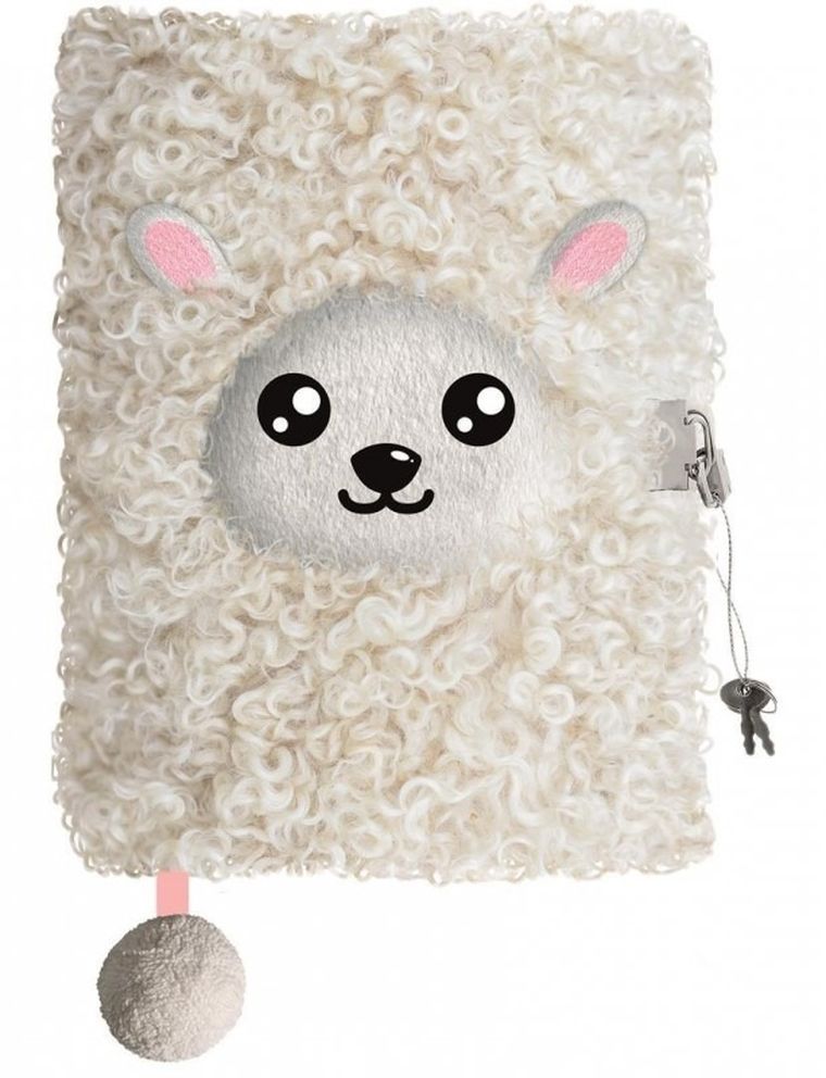 St.Majewski, pamiętnik 3D z kłódką, A5, włochacz, 96 kartek, Sheep