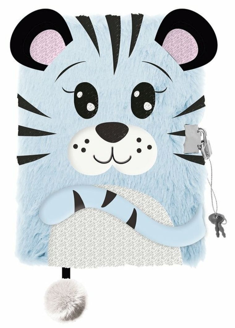 St.Majewski, pamiętnik 3D z kłódką, A5, włochacz, 96 kartek, Snow Tiger