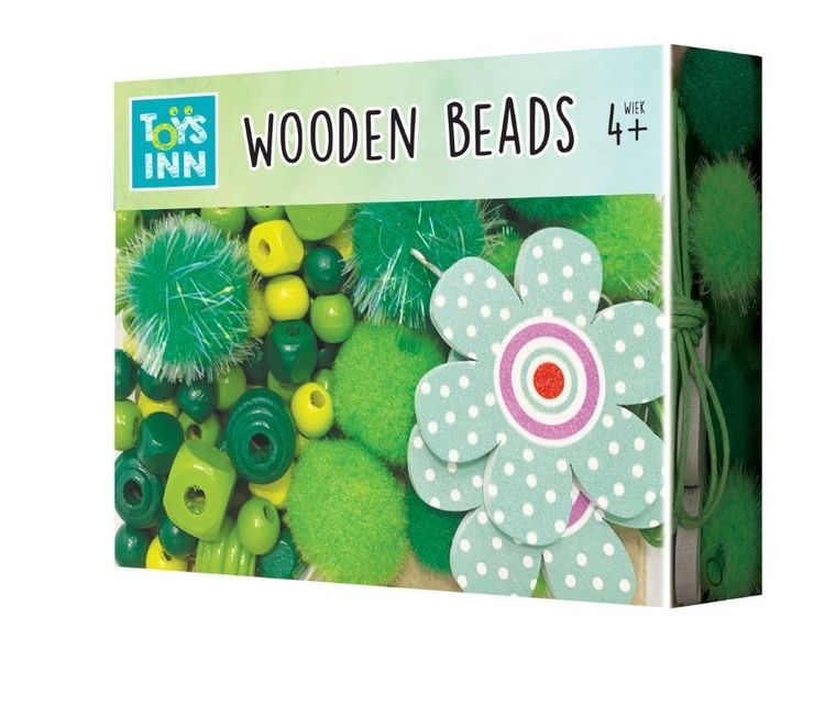 Stnux, koraliki drewniane małe, różowe