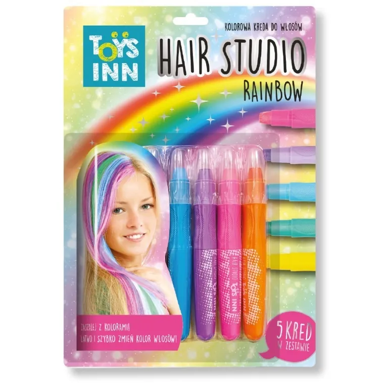 Stnux, kreda do włosów, rainbow, 5 szt.