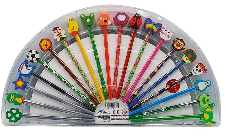 Stnux, kredki z gumkami, 20 kolorów