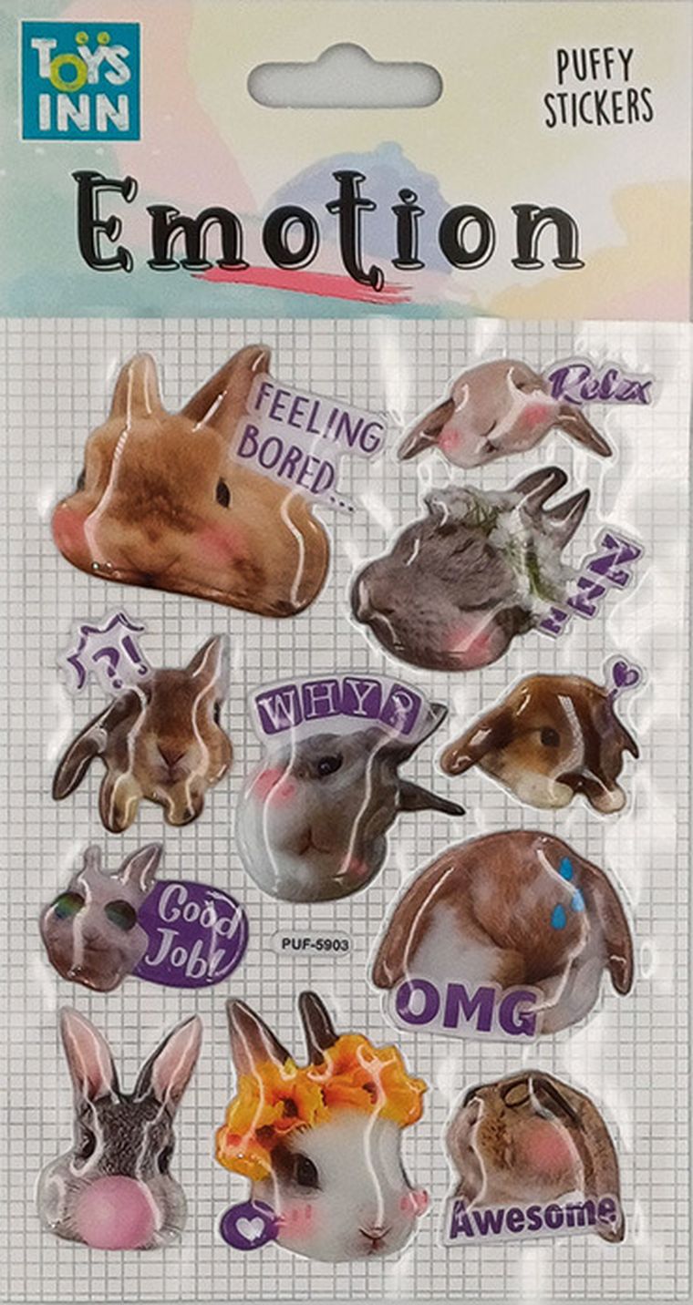 Stnux, naklejki, emotions, króliki