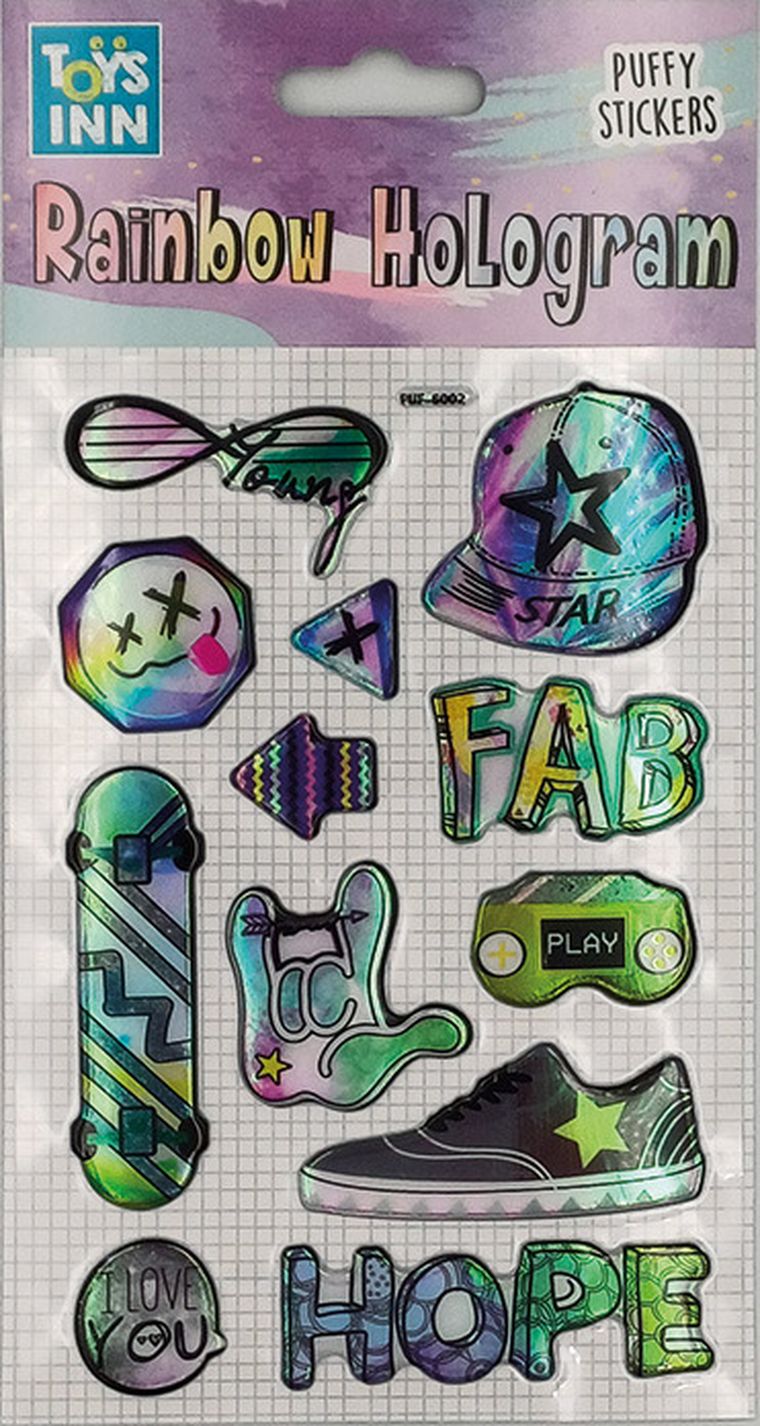 Stnux, naklejki, rainbow hologram, fab