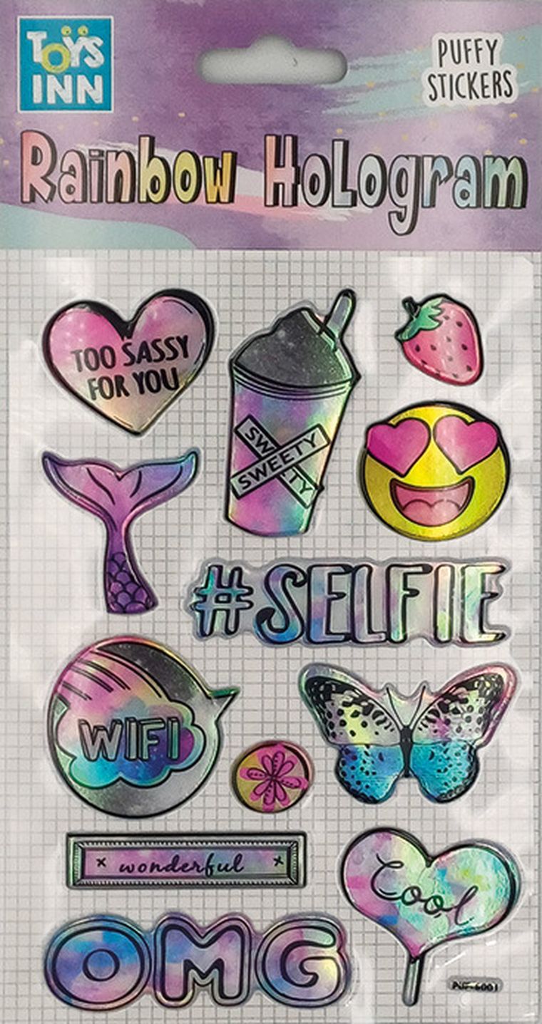 Stnux, naklejki, rainbow hologram, selfie