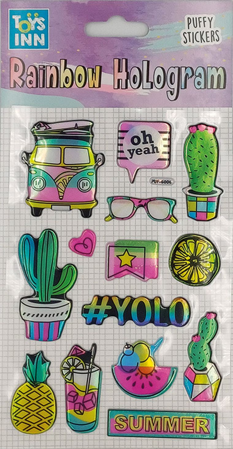 Stnux, naklejki, rainbow hologram, summer