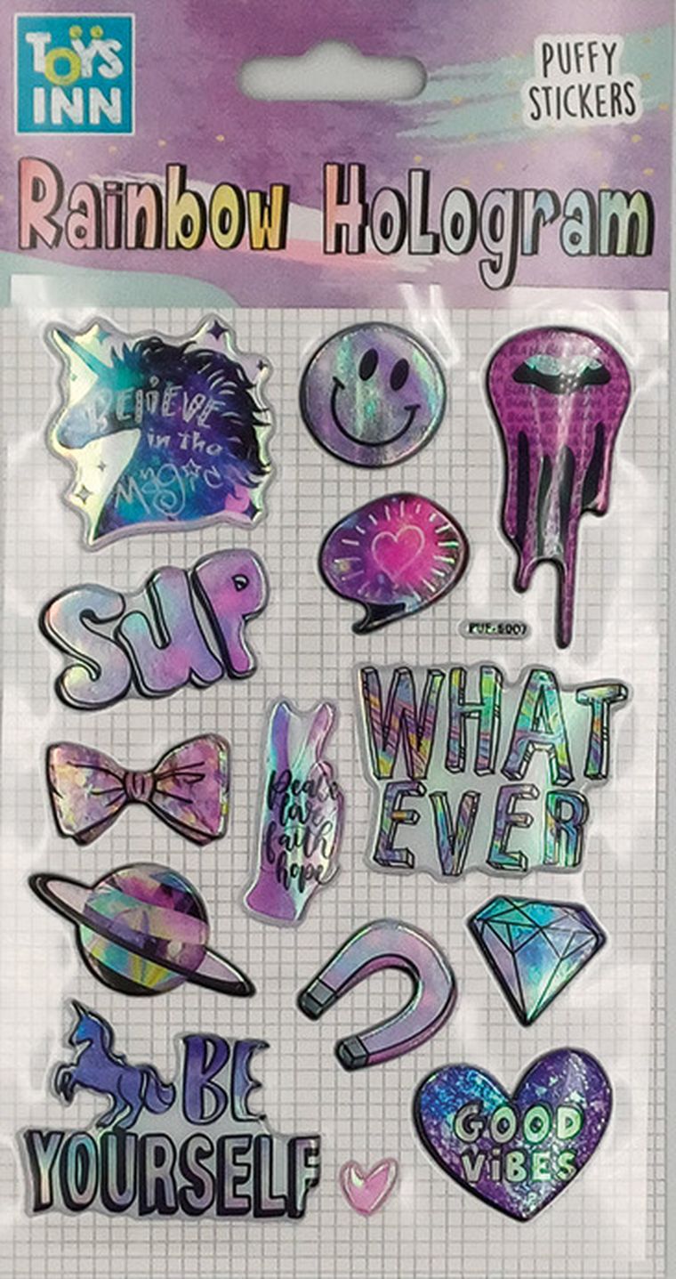 Stnux, naklejki, rainbow hologram, unicorn