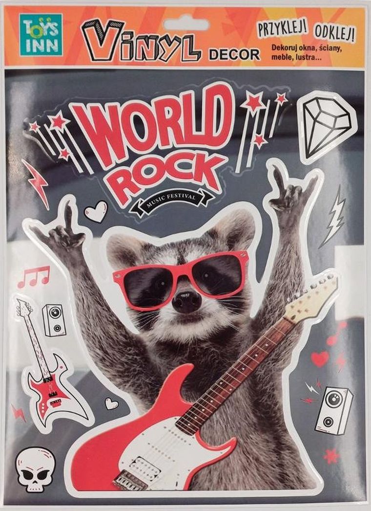 Stnux, naklejki winylowe, zwierzaki, szop rock