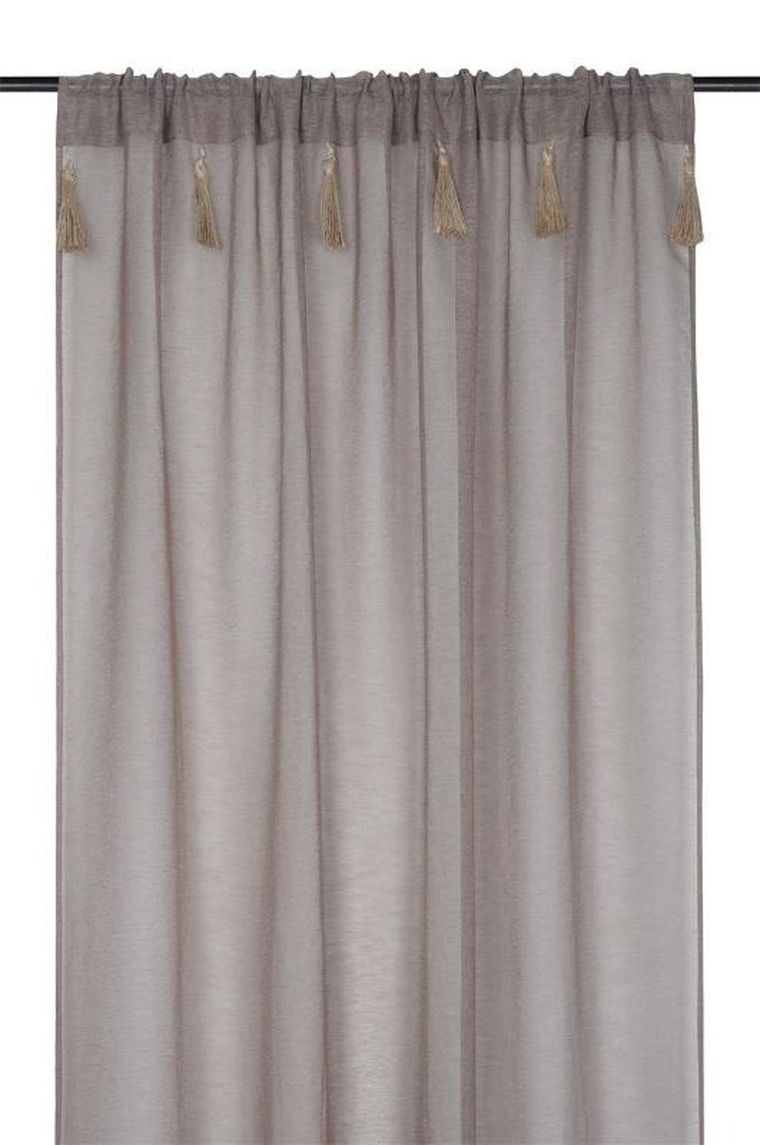 Stof, firana z frędzlami, Ibiza, 140-260 cm