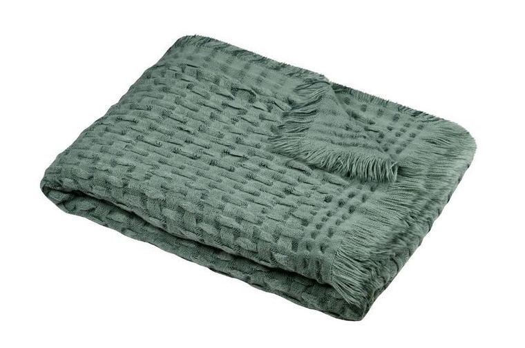 Stof, pled alfie, szałwiowy, 130-150 cm