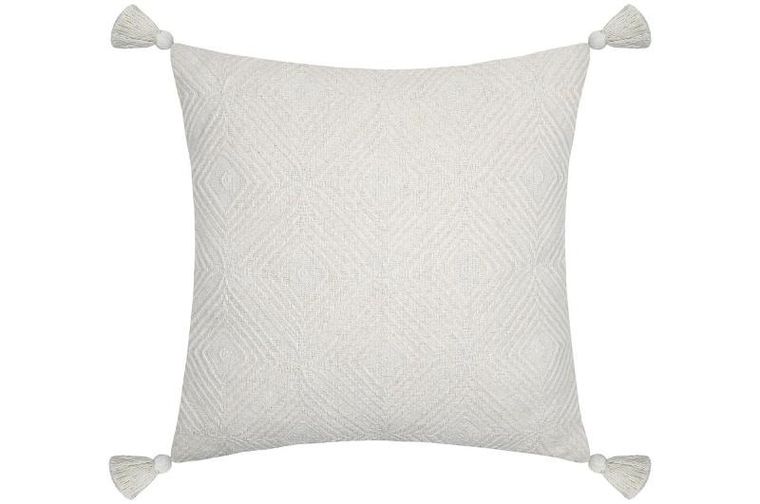 Stof, poduszka bawełniana z frędzlami, Balma, 45-45 cm