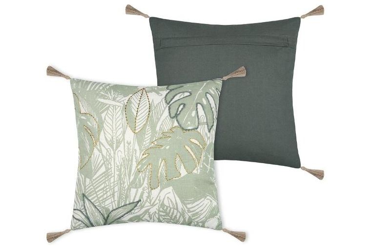 Stof, poduszka dekoracyjna, Botanys, z frędzlami, 40-40 cm