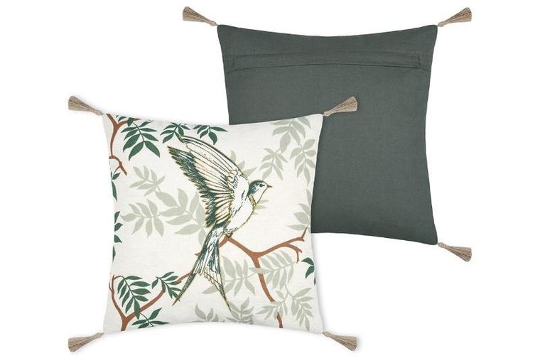 Stof, poduszka dekoracyjna, Botanys, z frędzlami, 40-40 cm