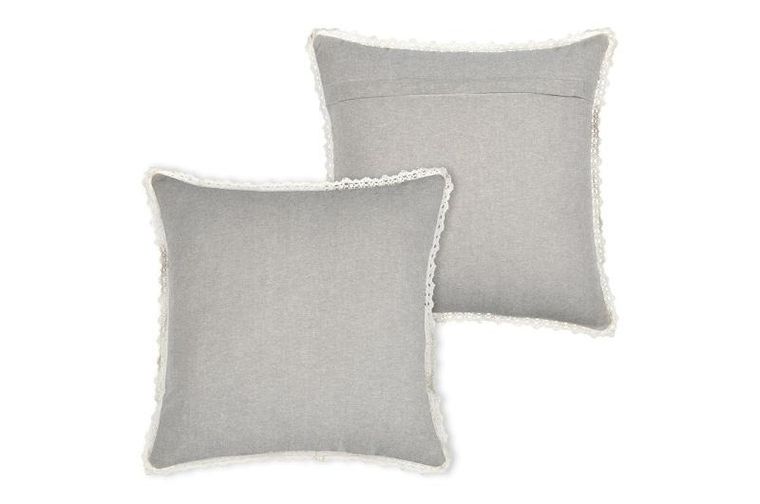 Stof, poduszka dekoracyjna, Clarine, z koronką, 40-40 cm