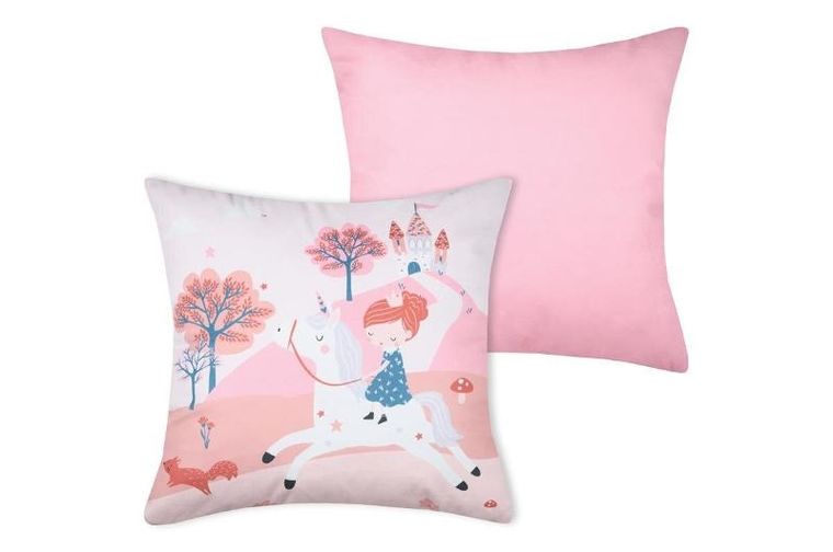 Stof, poduszka dla dziecka, Cyrielle, różowa, 40-40 cm
