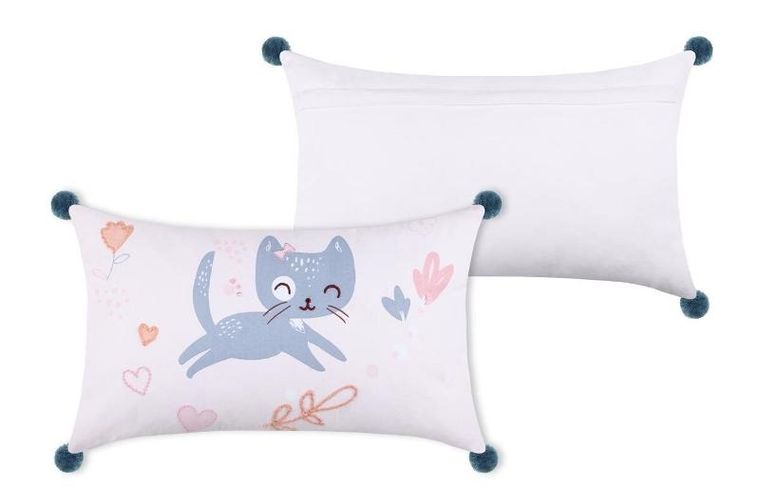 Stof, poduszka dla dziecka z pomponami, Zoeline, 30-50 cm