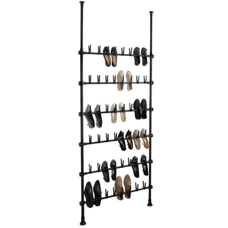 Stojak na buty teleskopowy, Herkules, czarny, wysokość 165-300 cm