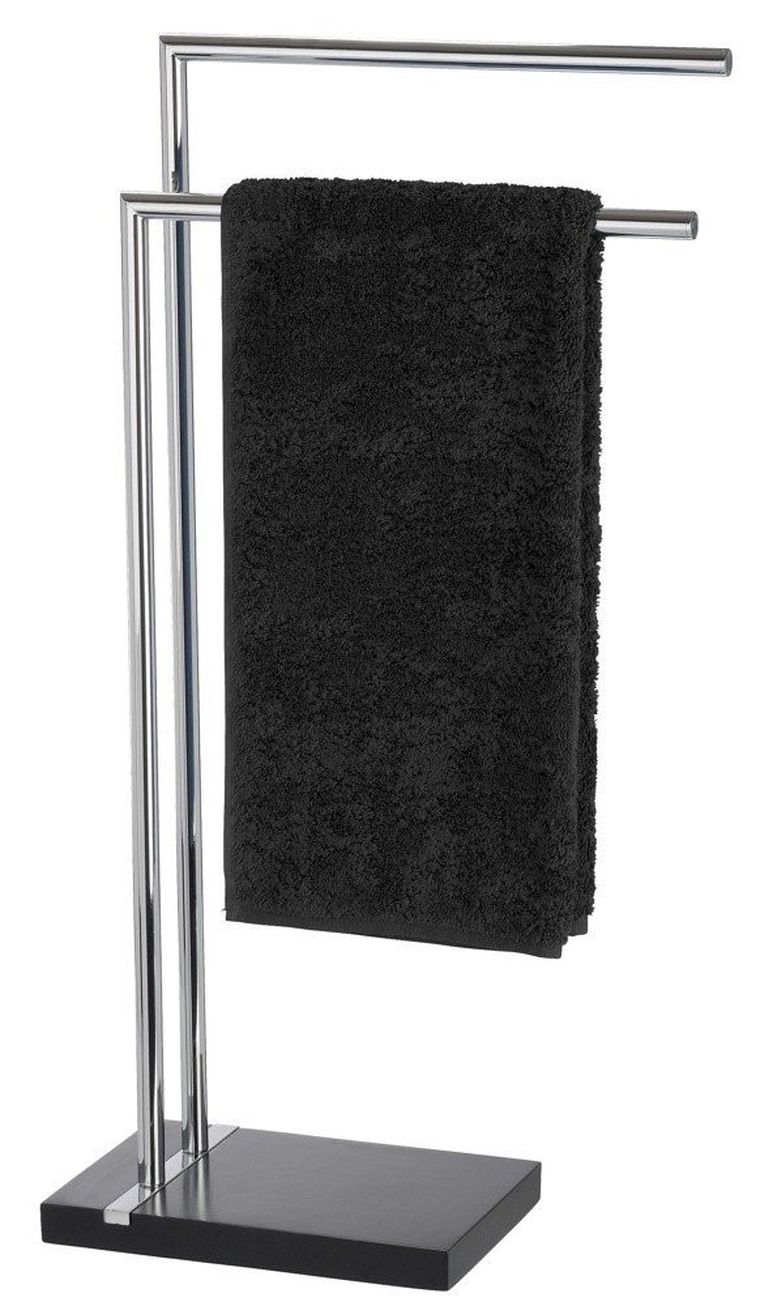 Stojak na ręczniki Noble black, 2 ramienny, chromowany