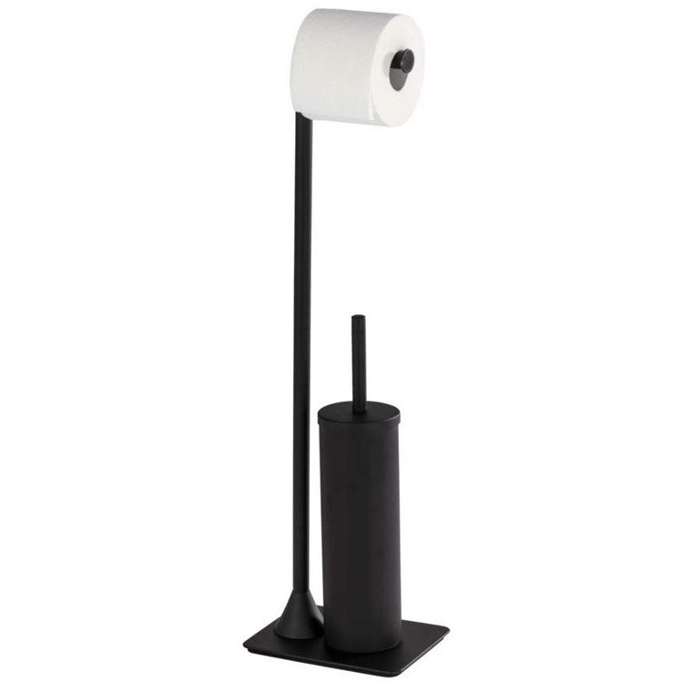 Stojak na szczotkę wc i papier toaletowy, Hella, czarny