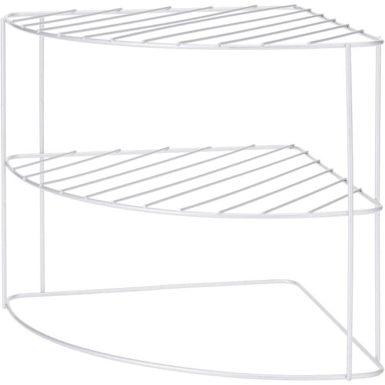 Storage Solutions, organizer narożny na blat kuchenny na talerze, metalowy, 23-23-21 cm