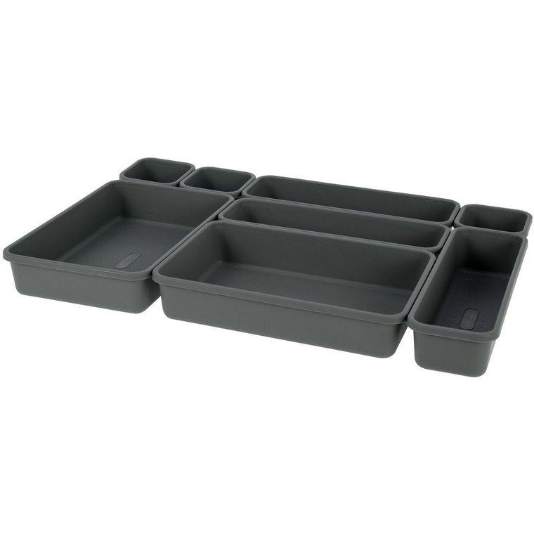 Storage Solutions, organizery do szuflad, szare, 8 szt.