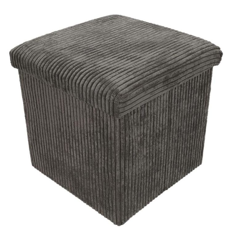 Storage Solutions, pufa ze schowkiem sztruksowa, Tobo, 38-38-38 cm
