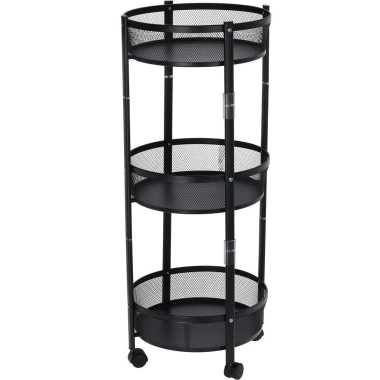 Storage Solutions, składany wózek kuchenny na kółkach, 3-piętrowy