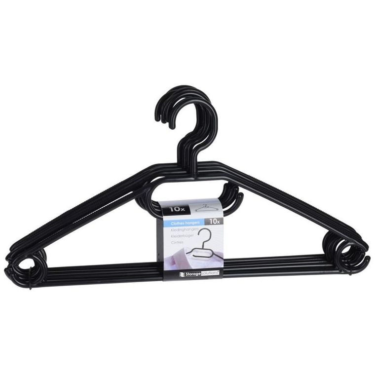 Storage Solutions, wieszaki na ubrania, czarne obrotowe, 10 szt.