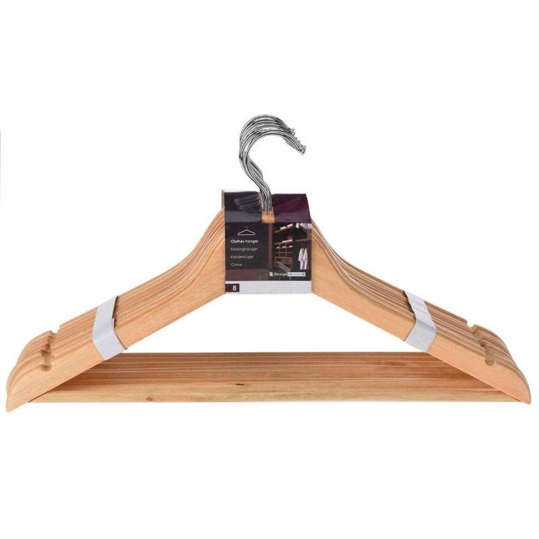 Storagesolutions, drewniane wieszaki na ubrania, 8 szt.