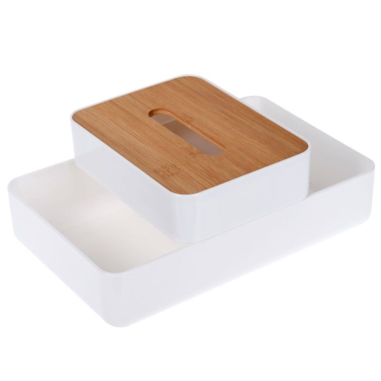 Storagesolutions, organizer na kosmetyki z bambusowym wieczkiem, 26-17 cm