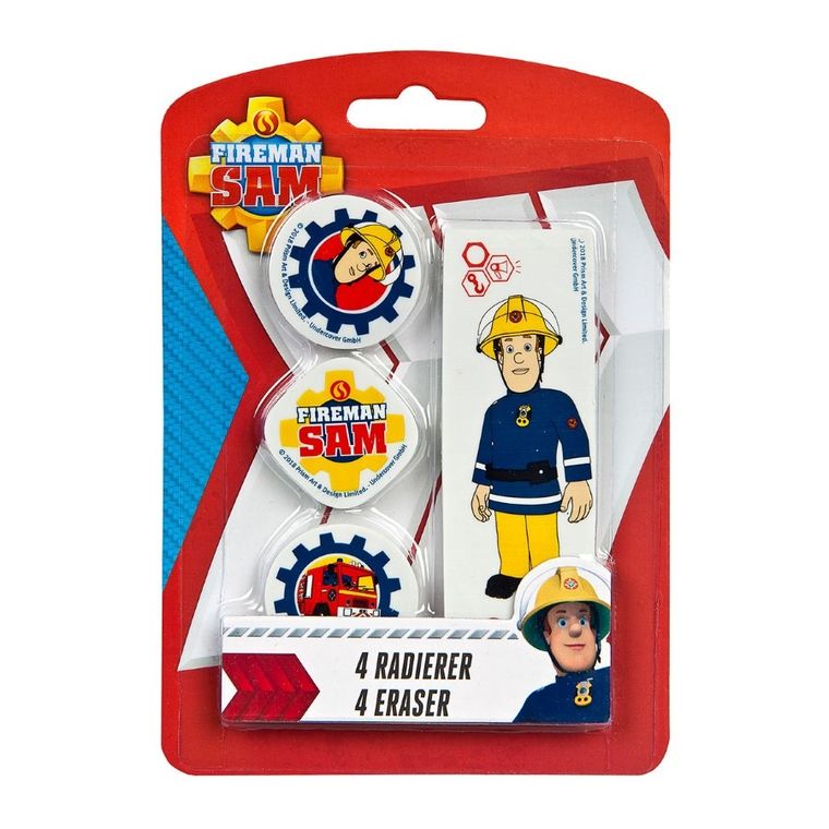 Strażak Sam, gumki, 4 szt.