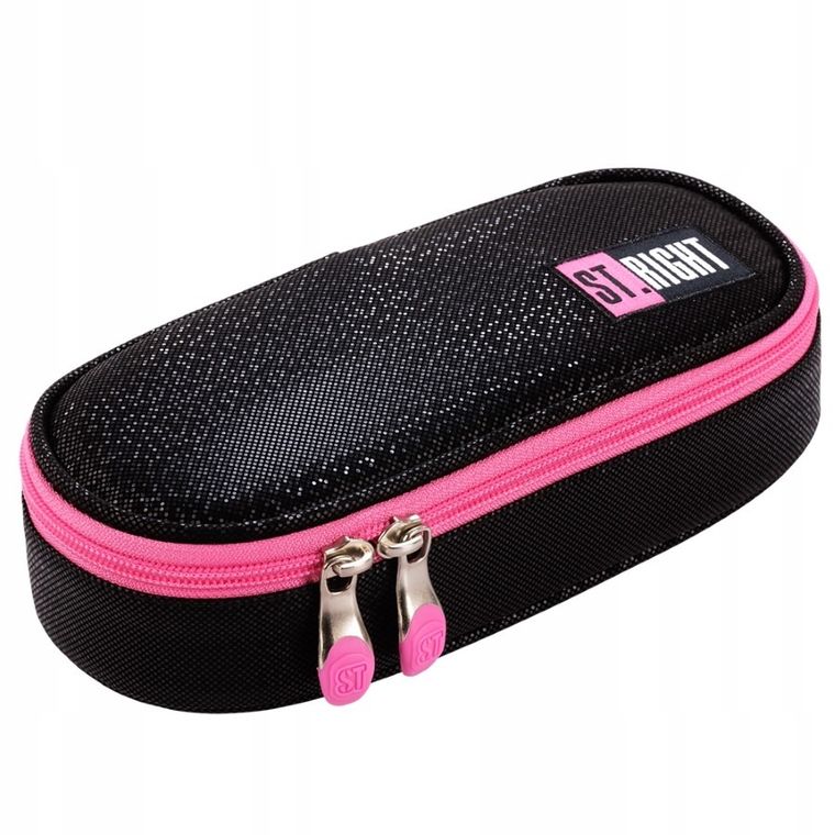 St.Right, piórnik owalny, Black Glitter