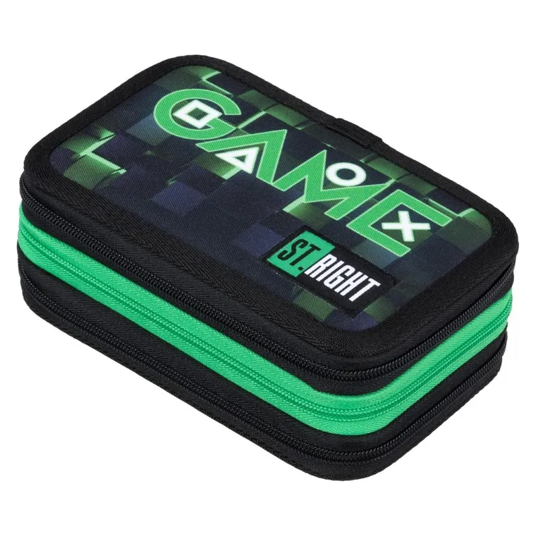 St.Right, piórnik rozkładany, potrójny, z wyposażeniem, Green Game