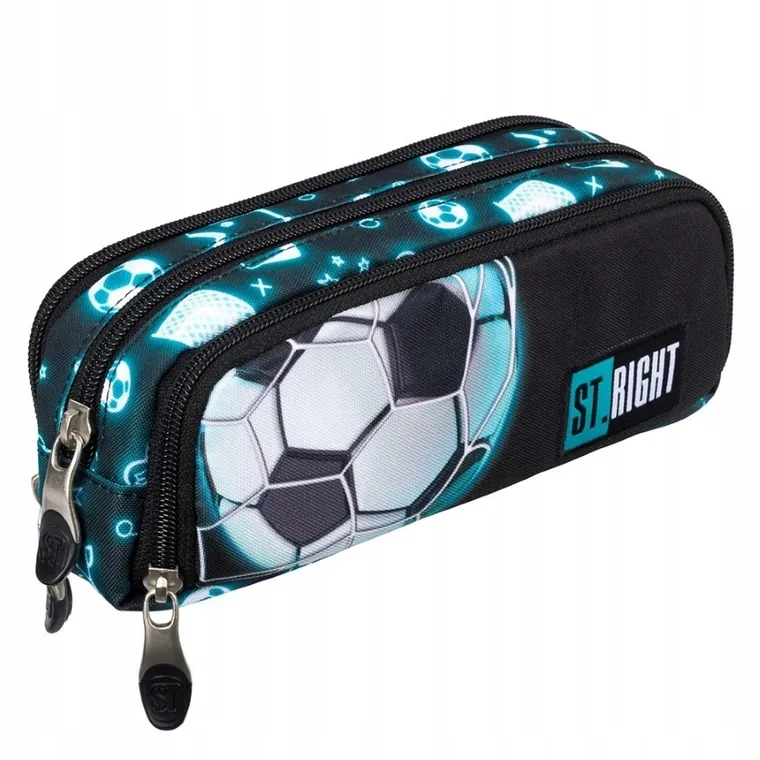 St.Right, piórnik saszetka, potrójny, Neon Football