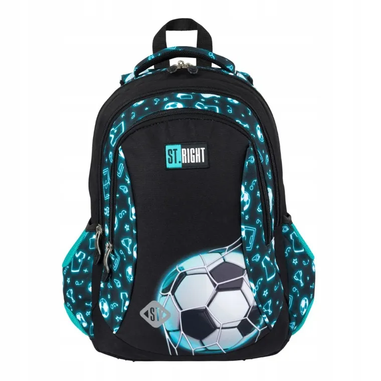 St.Right, plecak szkolny, 3-komorowy, Neon Football