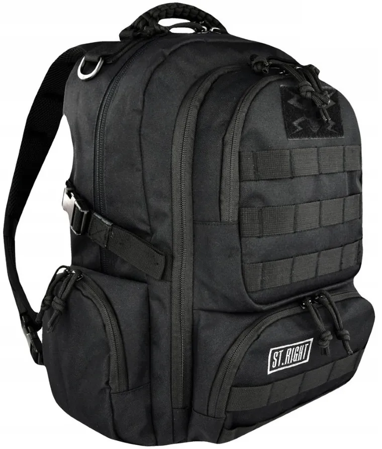 St.Right, plecak szkolny, 4-komorowy, Military Black