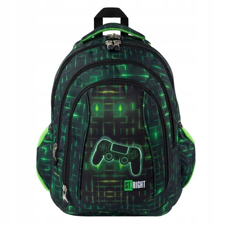 St.Right, plecak szkolny, 4-komorowy, Neon Pad