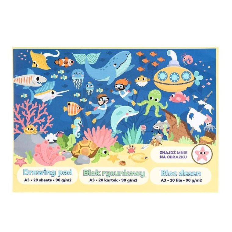 Strigo, blok rysunkowy, A3, 20 kartek, Głębiny