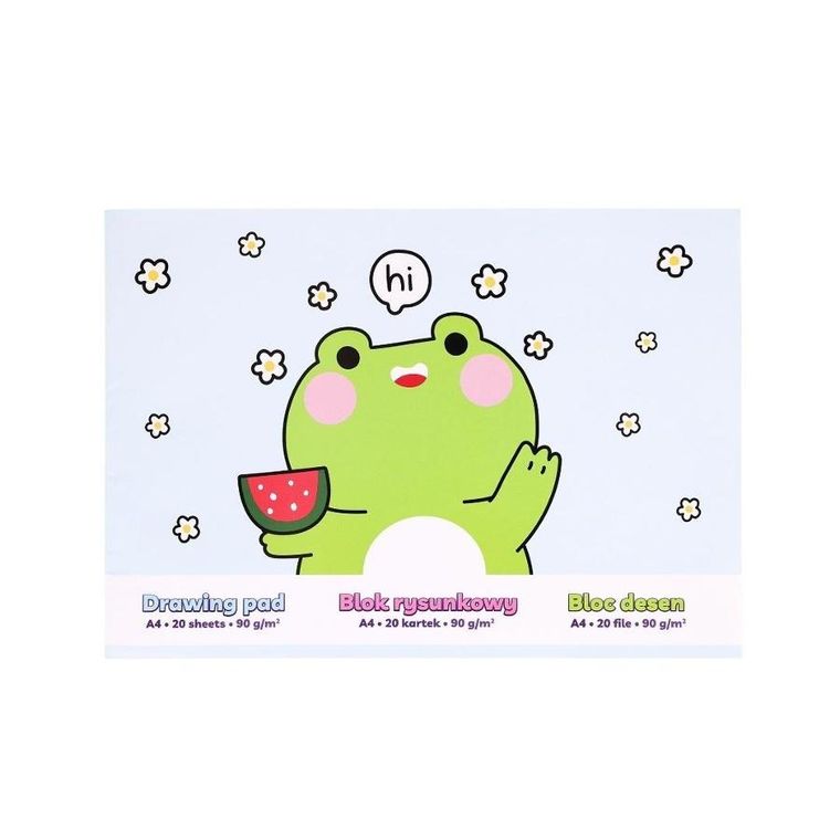 Strigo, blok rysunkowy, A4, 20 kartek, Żaba