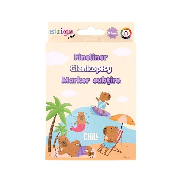 Strigo, cienkopisy, Kapibara, 8 szt.