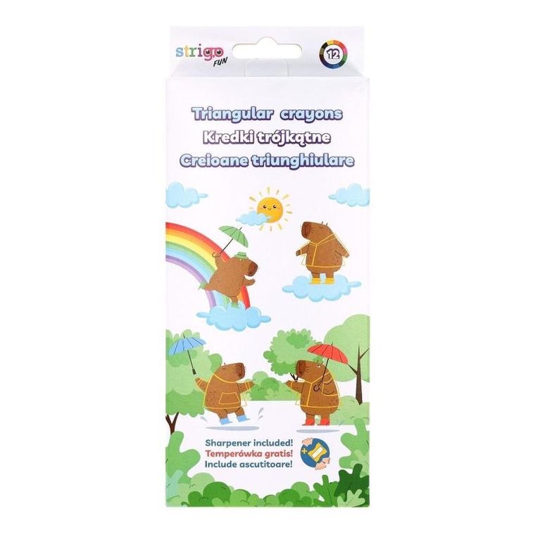 Strigo, Kapibara, kredki ołówkowe z temperówką, 12 szt.
