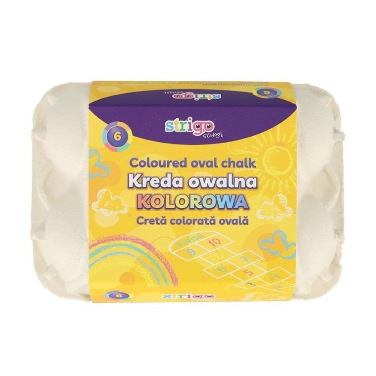 Strigo, kreda chodnikowa, owalna, 6 kolorów