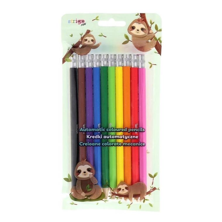Strigo, kredki automatyczne z wymiennym grafitem, 10 kolorów