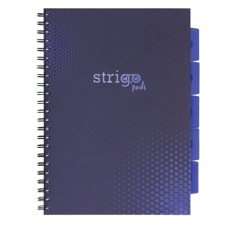 Strigo, Pads, kołozeszyt A4, 100 kartek, kratka, Basic, granatowy, 1 szt.