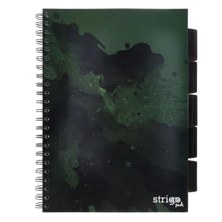 Strigo, Pads, kołozeszyt A4, 100 kartek, kratka, Fusion, ciemnozielony, 1 szt.
